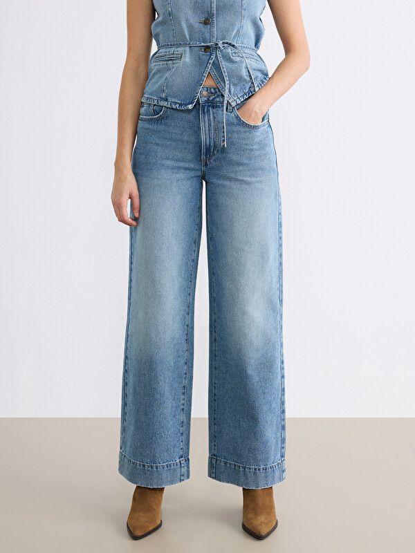 Moudda LC Waikiki - Pantalon en jean pour Femme couleur Rodeo Bleu indigo moyen - Tunisie 2