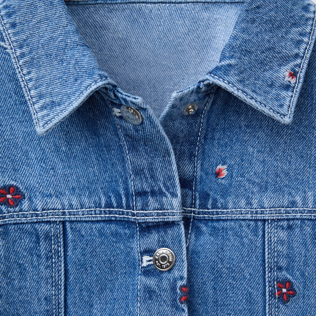 Moudda ZARA - Veste Denim Enfant - Broderies Rouges - Tunisie 3