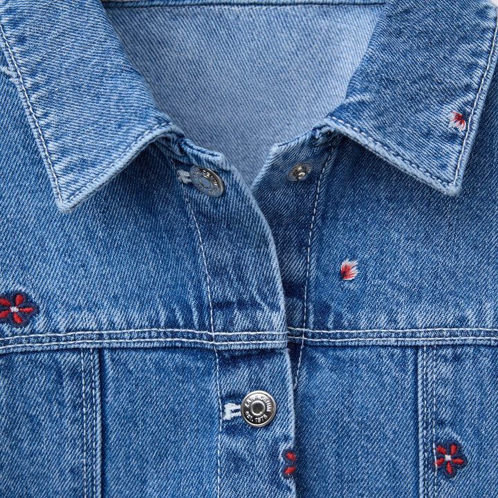 Moudda ZARA - Veste Denim Enfant - Broderies Rouges - Tunisie 3