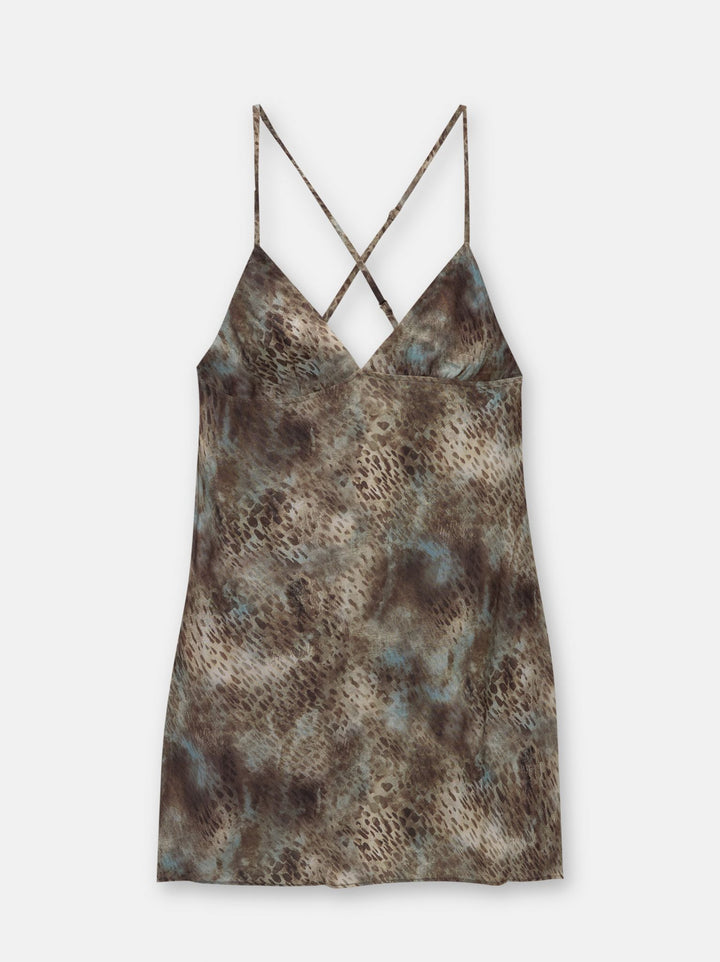 Moudda PULL & BEAR - Robe Mini Col V Fronces Imprimé - Tunisie 1