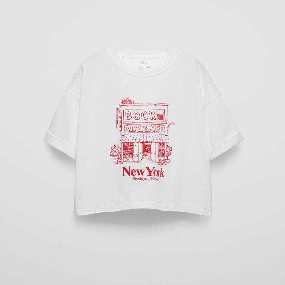 Moudda ZARA - T-shirt jersey épais, imprimé librairie - Tunisie 2