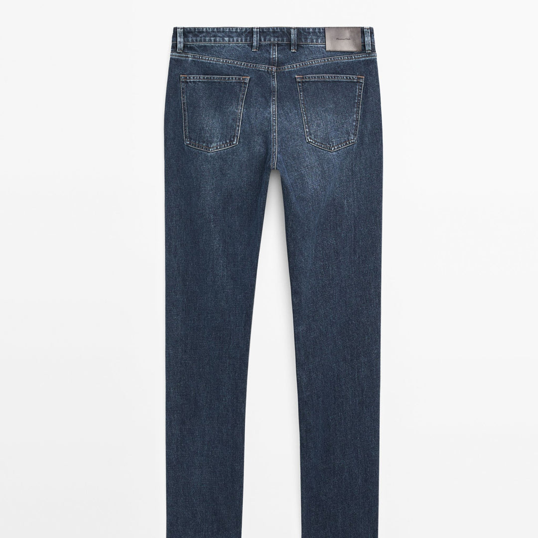 Moudda Massimo Dutti - Pantalon jean indigo lavé coupe fuselée - Tunisie 5