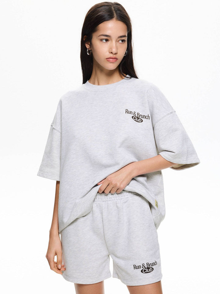 Moudda PULL & BEAR - Short Graphique - Running Gris - Tunisie 2