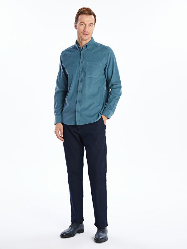 Moudda LC Waikiki - Chemise tissée manches longues Homme Bleu cobalt - Tunisie 2