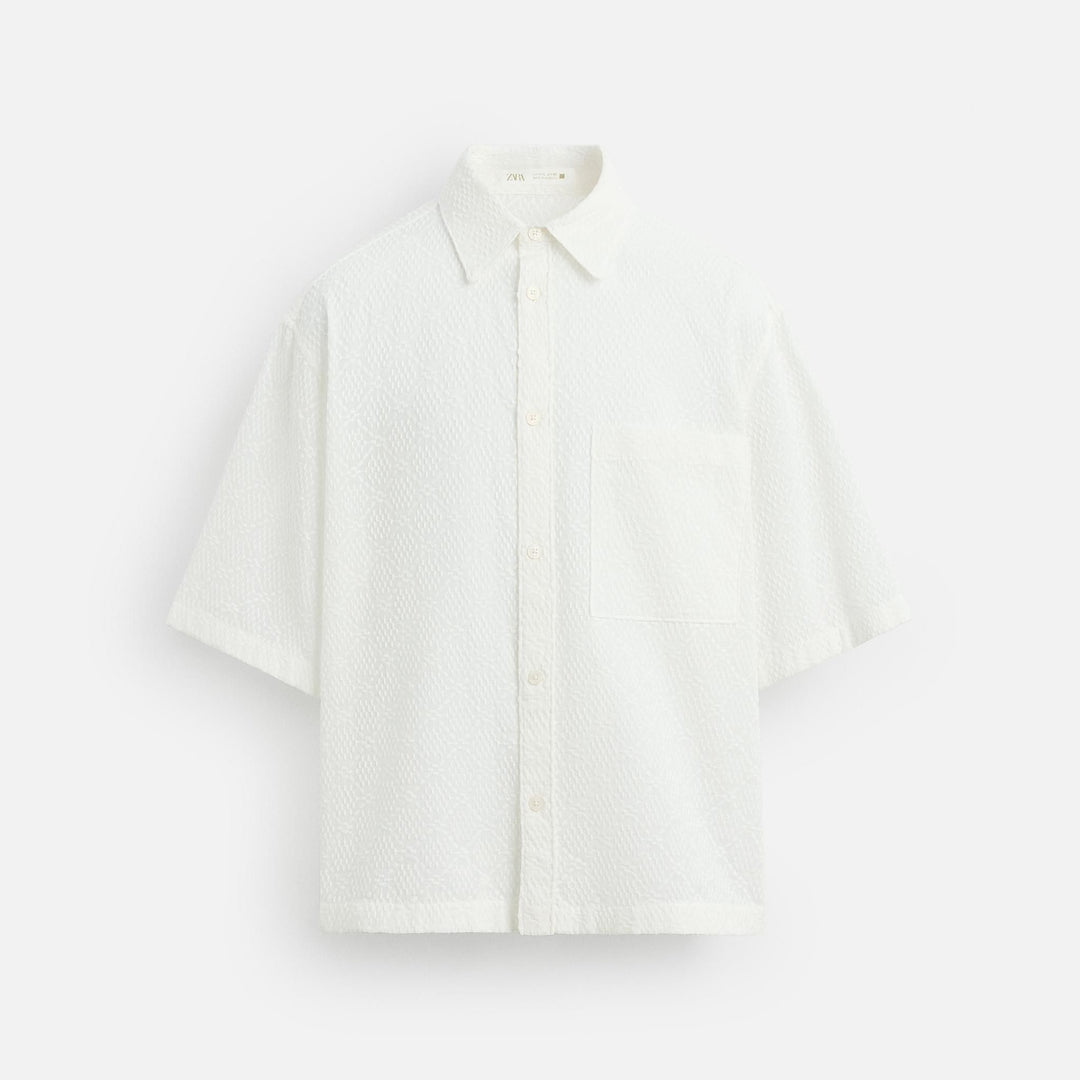 Moudda ZARA - Chemise - Broderie Géométrique & Blanche - Tunisie 1