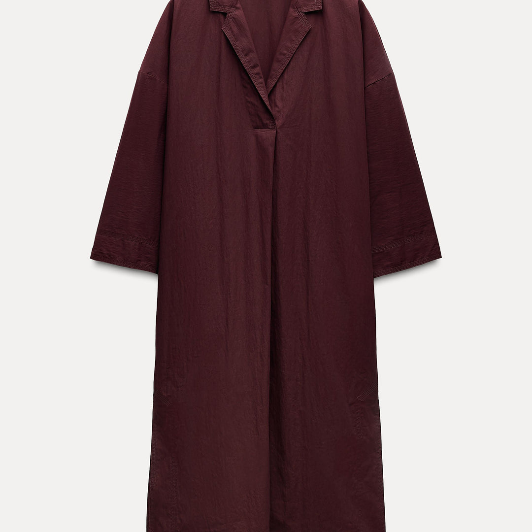 Moudda ZARA - Robe mi-longue popeline surpiqûre col polo - Tunisie 1