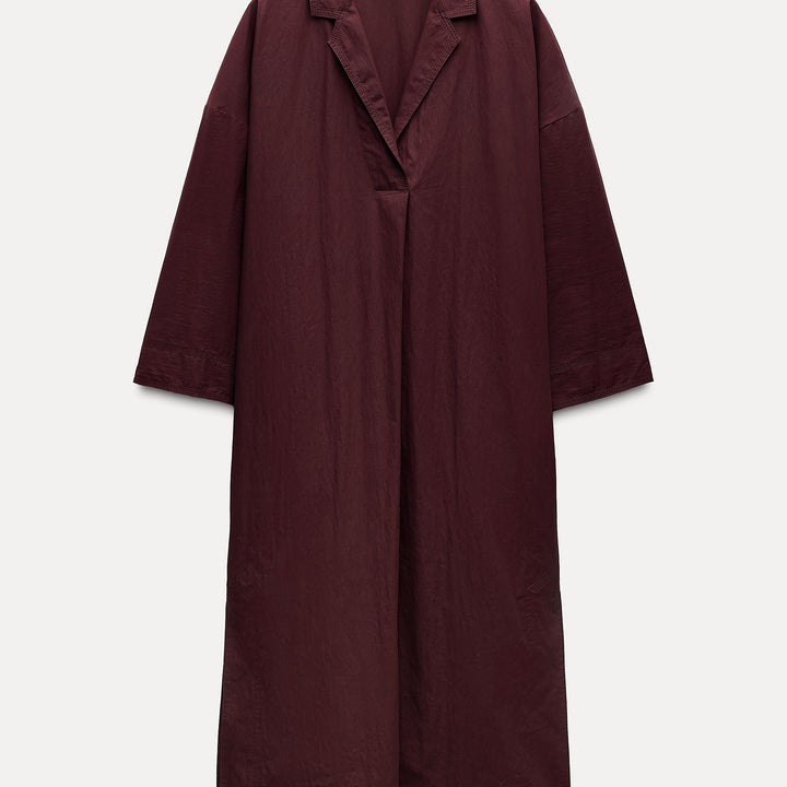Moudda ZARA - Robe mi-longue popeline surpiqûre col polo - Tunisie 1