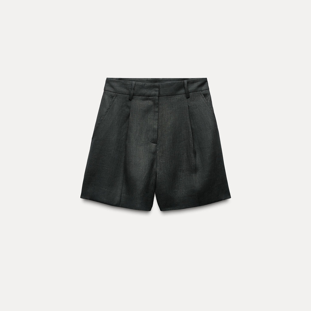 Moudda ZARA - Bermuda taille haute lin plis (Ensemble) - Tunisie 1