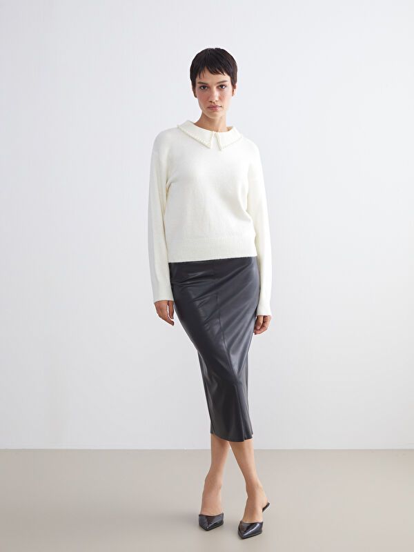 Moudda LC Waikiki - Pull tricot moyen Femme Beige clair - Tunisie 3