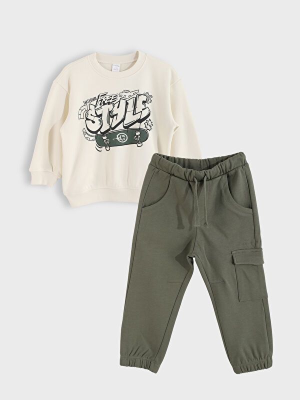 Moudda LC Waikiki - Ensemble tissé Garçon Beige clair - Tunisie 1