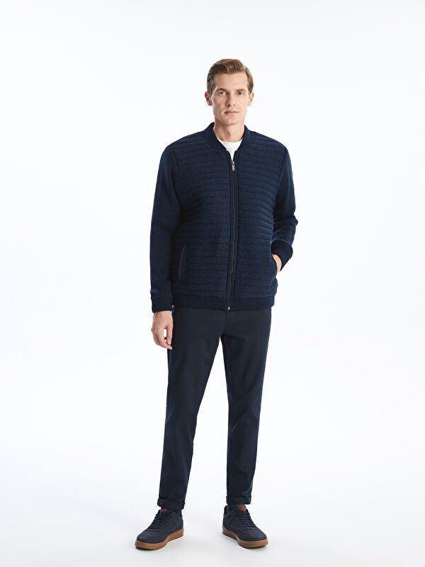 Moudda LC Waikiki - Cardigan-manteau en tricot couleur Bleu marine mélangé pour hommes - Tunisie 2