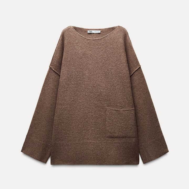 Moudda ZARA - Pull long col bateau, poche, matière douce – ensemble - Tunisie 2