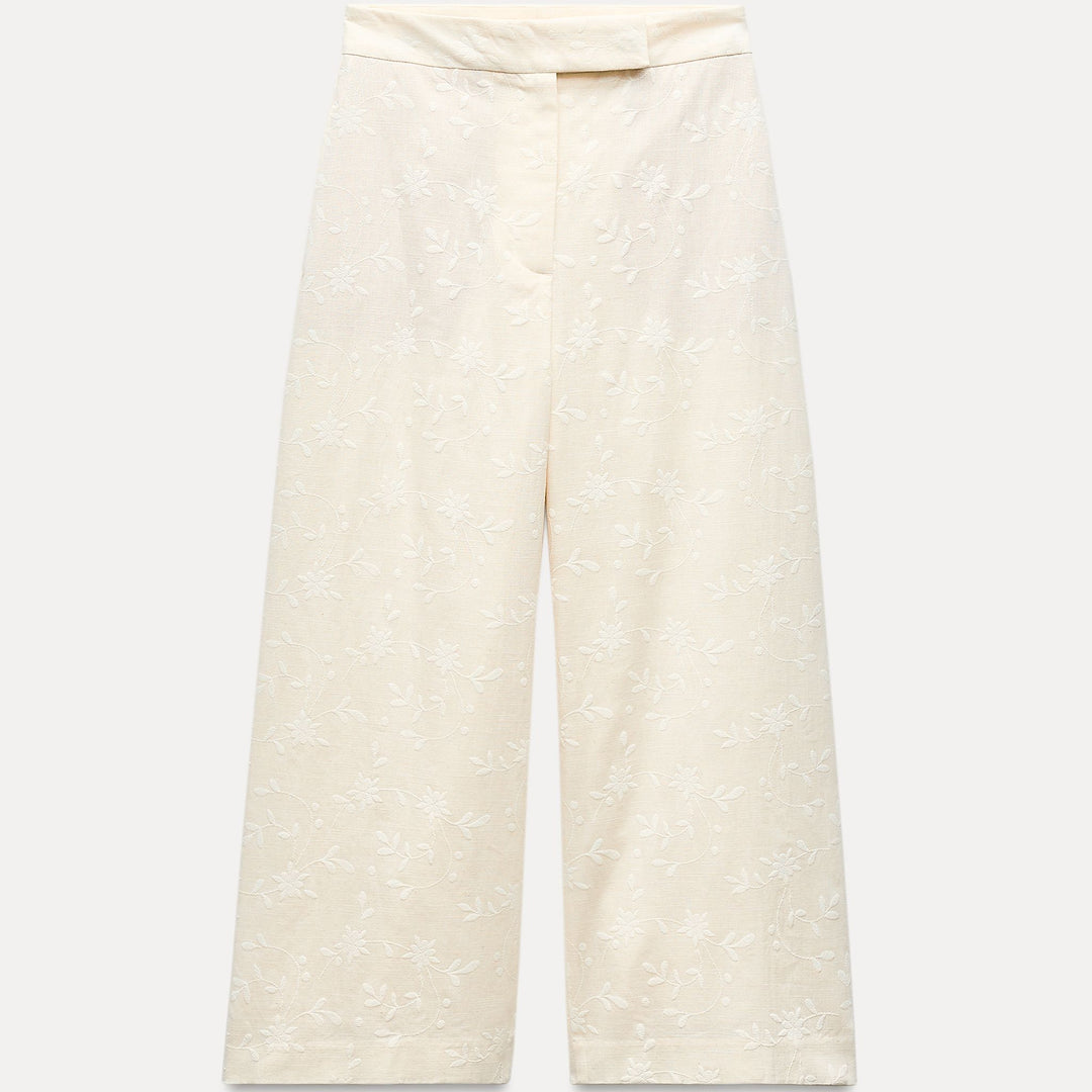 Moudda ZARA - Pantalon culotte rustique brodé fleurs - Tunisie 2