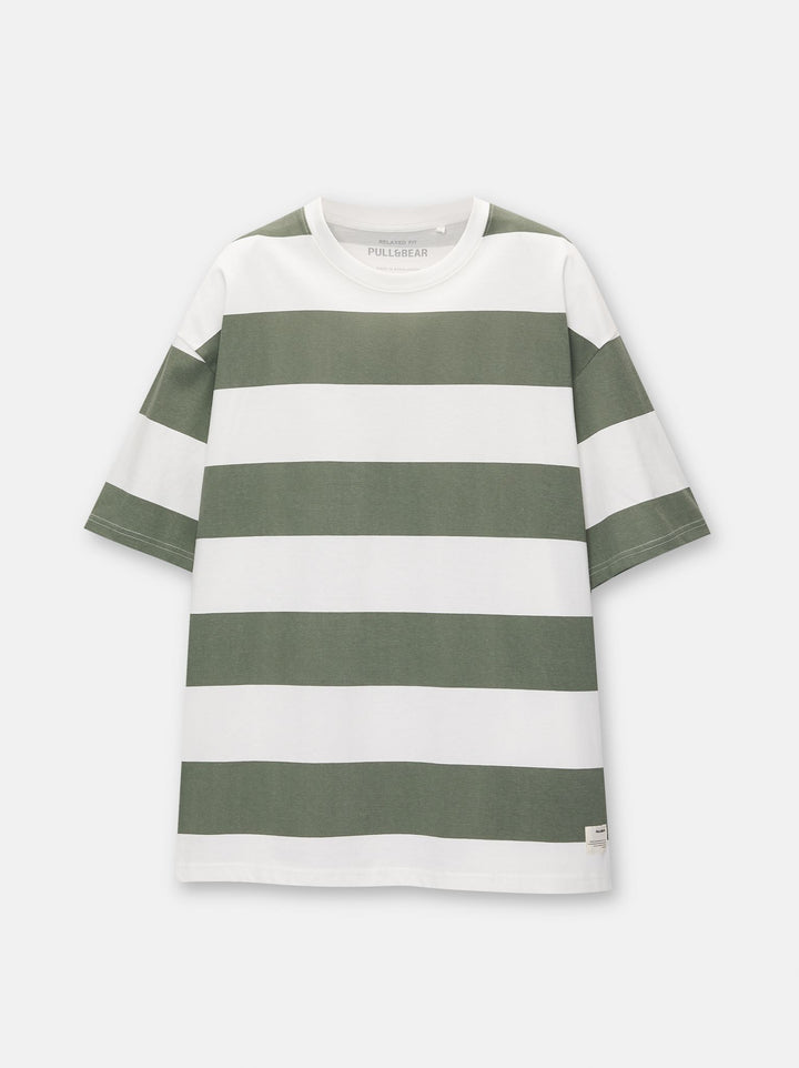 Moudda PULL & BEAR - T-Shirt Demi-Manches Rayure Large - Tunisie 1