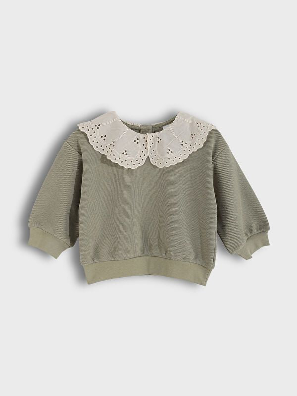 Moudda LC Waikiki - Sweatshirt en jersey Fille Vert terne - Tunisie 1