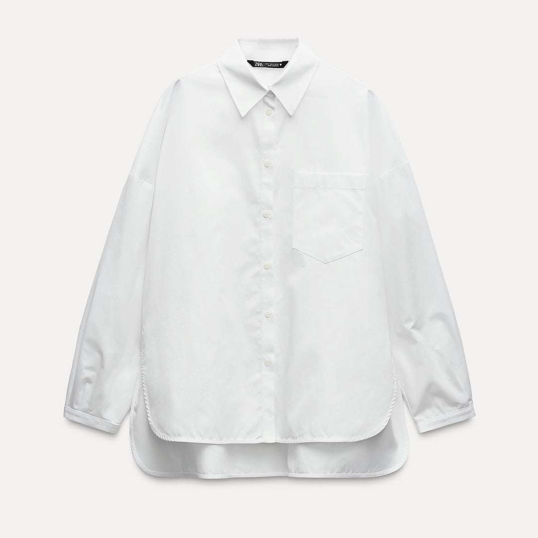 Moudda ZARA - Chemise oversized gabardine ouvertures latérales - Tunisie 2