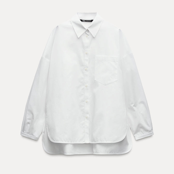 Moudda ZARA - Chemise oversized gabardine ouvertures latérales - Tunisie 2