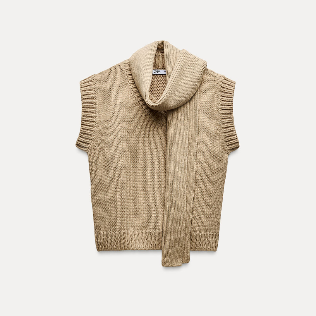 Moudda ZARA - Gilet écharpe tricot épais - Tunisie 1