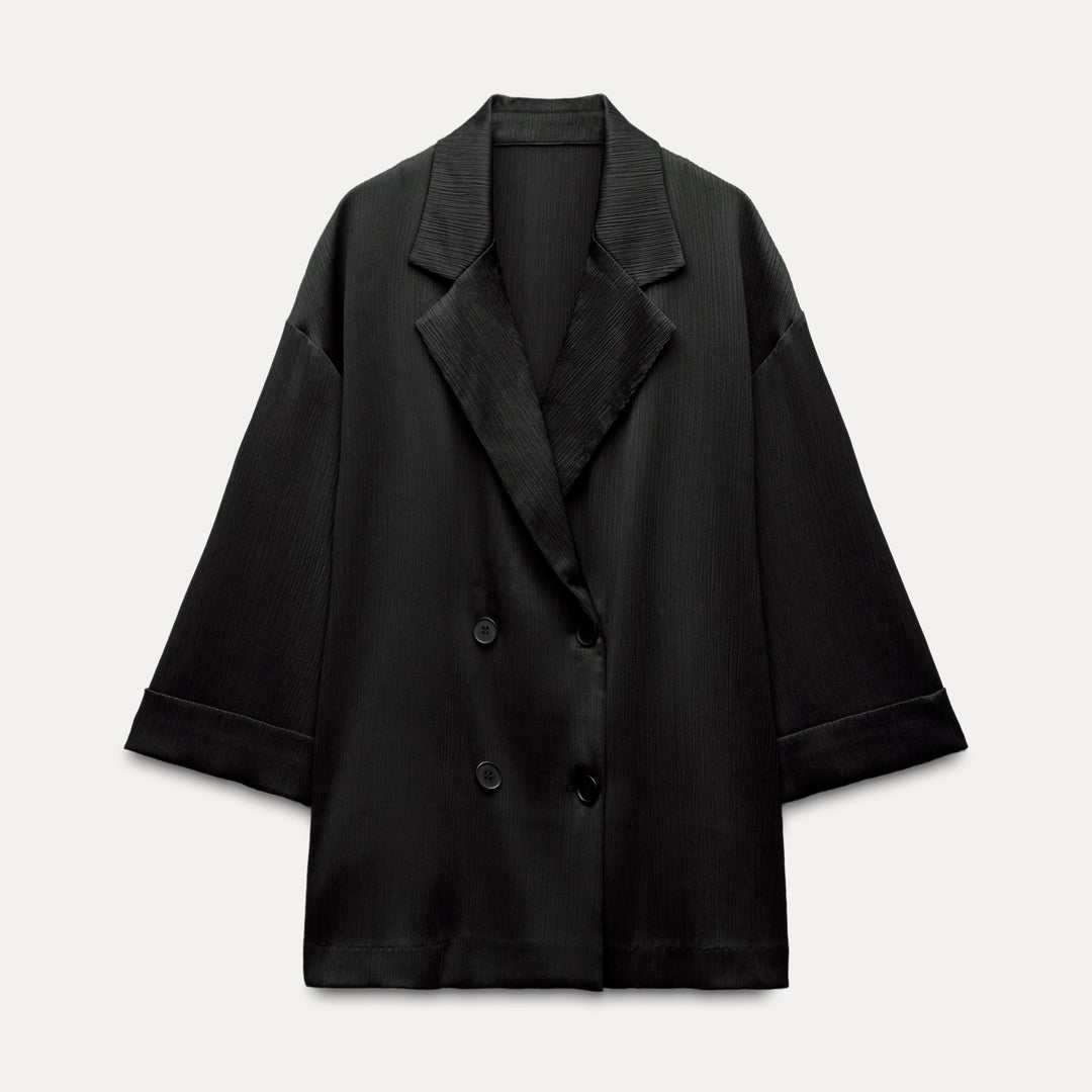 Moudda ZARA - Blazer froissé croisé 4 boutons (Ensemble) - Tunisie 1