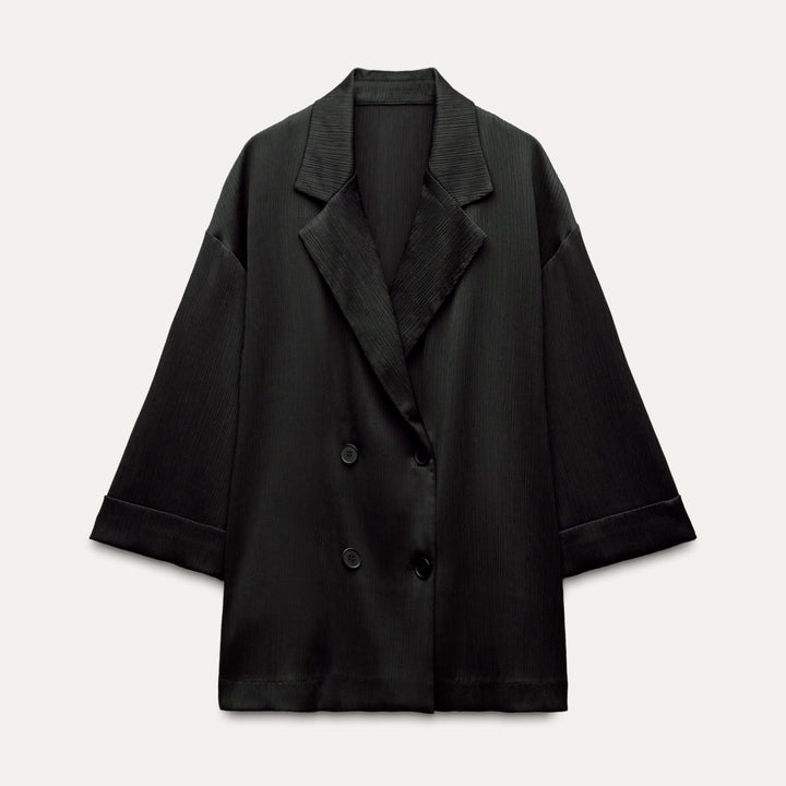 Moudda ZARA - Blazer froissé croisé 4 boutons (Ensemble) - Tunisie 1