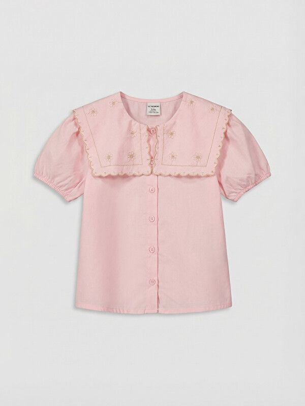 Moudda LC Waikiki - Chemise manches courtes en tissu pour Fille couleur Rose - Tunisie 1