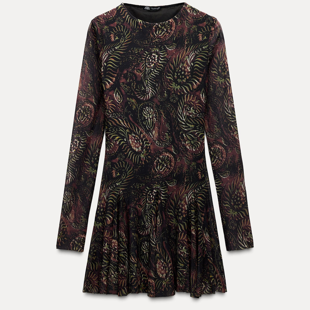 Moudda ZARA - Robe Courte à Godets en Tulle Imprimé - Tunisie 2