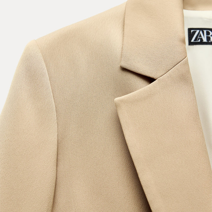 Moudda ZARA - Blazer Satiné Oversize à 1 Bouton - Tunisie 3