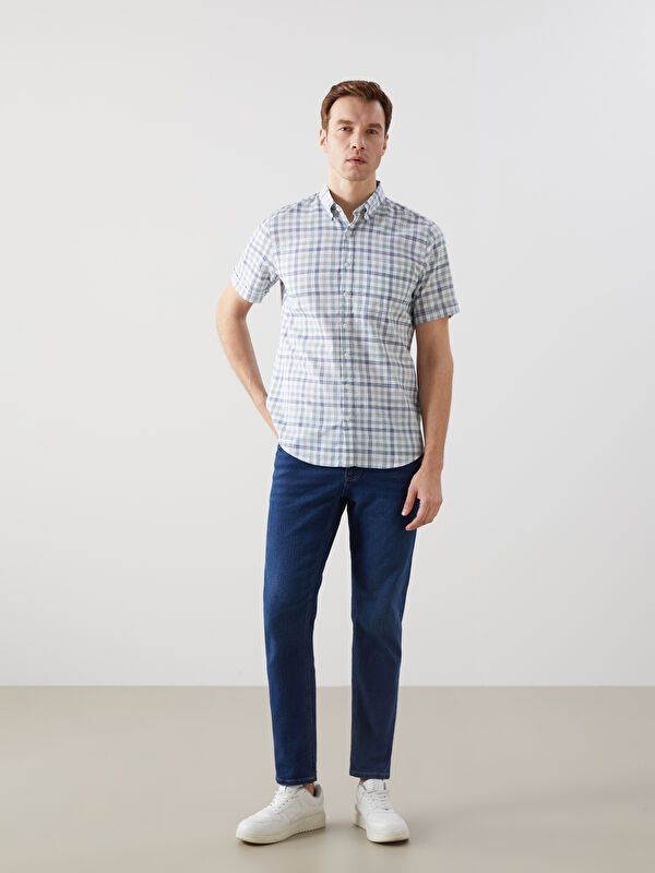 Moudda LC Waikiki - Chemise à carreaux manches courtes en tissu tissé pour Homme - Tunisie 2