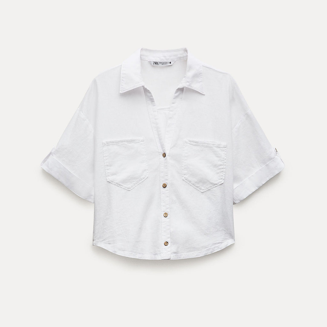 Moudda ZARA - Chemise Lin et Viscose Manches Courtes - Tunisie 2