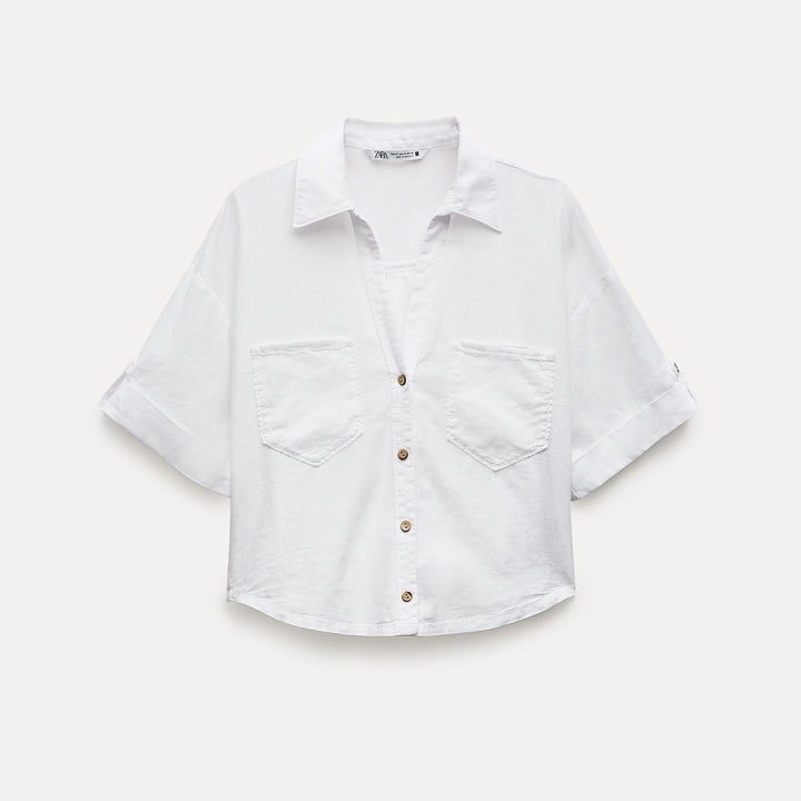 Moudda ZARA - Chemise Lin et Viscose Manches Courtes - Tunisie 2