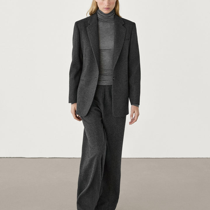 Moudda Massimo Dutti - Pantalon col droit uni flanelle grise - Tunisie 8