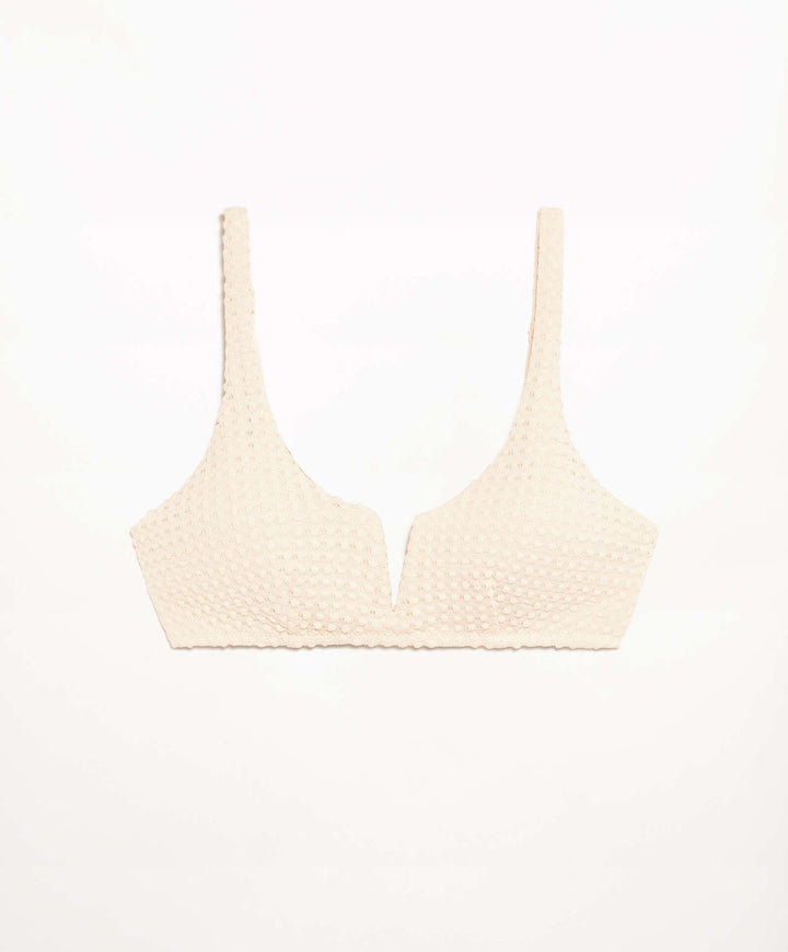 Moudda Oysho - Culotte Halter Mousse Extra Sans Armatures Crochet Bouclé Écru - Tunisie 5