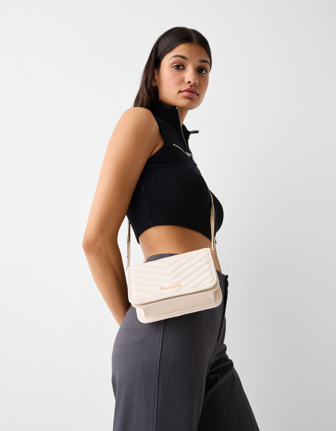 Moudda BERSHKA - Petit Sac - Double Chaîne Matelassé - Tunisie 1