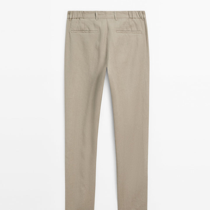 Moudda Massimo Dutti - Pantalon 100 % lin sophistiqué fuselé - Tunisie 4
