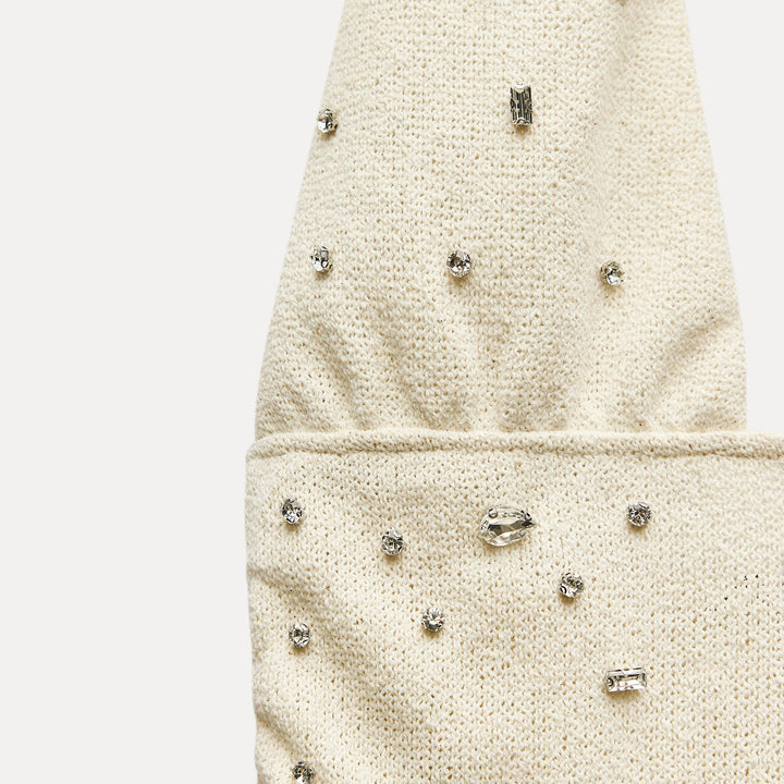 Moudda ZARA - Haut bustier froncé, strass, matière chaude - Tunisie 3