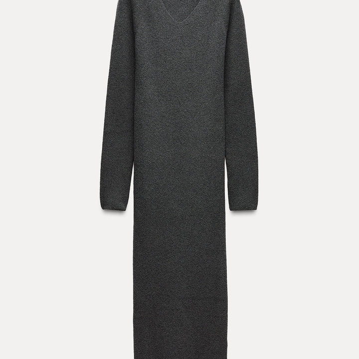 Moudda ZARA - Robe longue encolure en V, maille bouclée - Tunisie 1