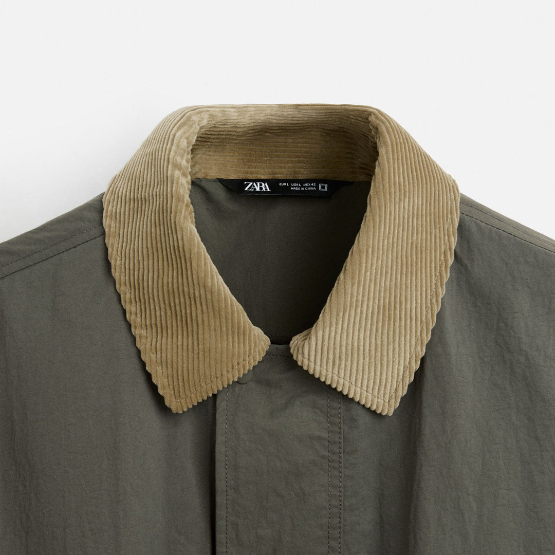 Moudda ZARA - Veste - Col Contrasté (Chambray & Vert) - Tunisie 3
