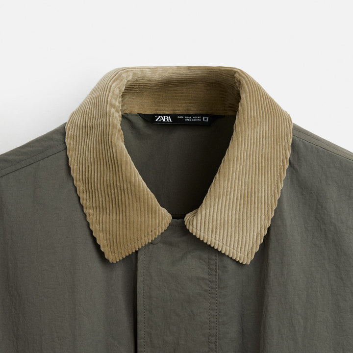 Moudda ZARA - Veste - Col Contrasté (Chambray & Vert) - Tunisie 3