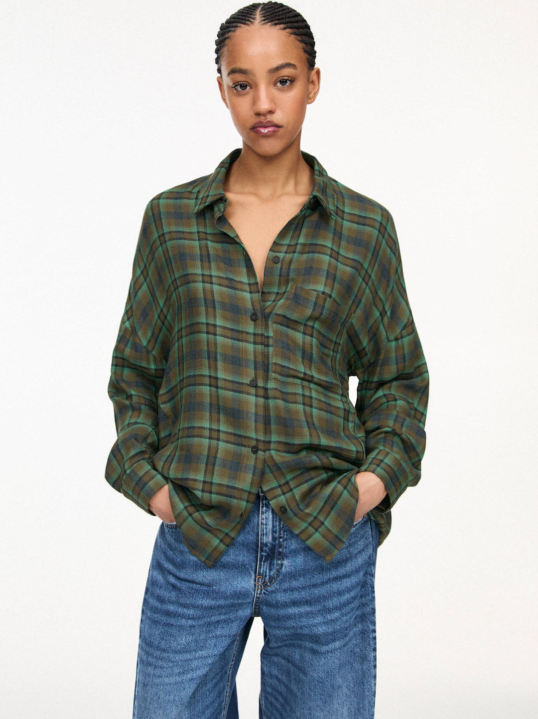 Moudda PULL & BEAR - Chemise Fluide Oversize - Carreaux - Tunisie 2