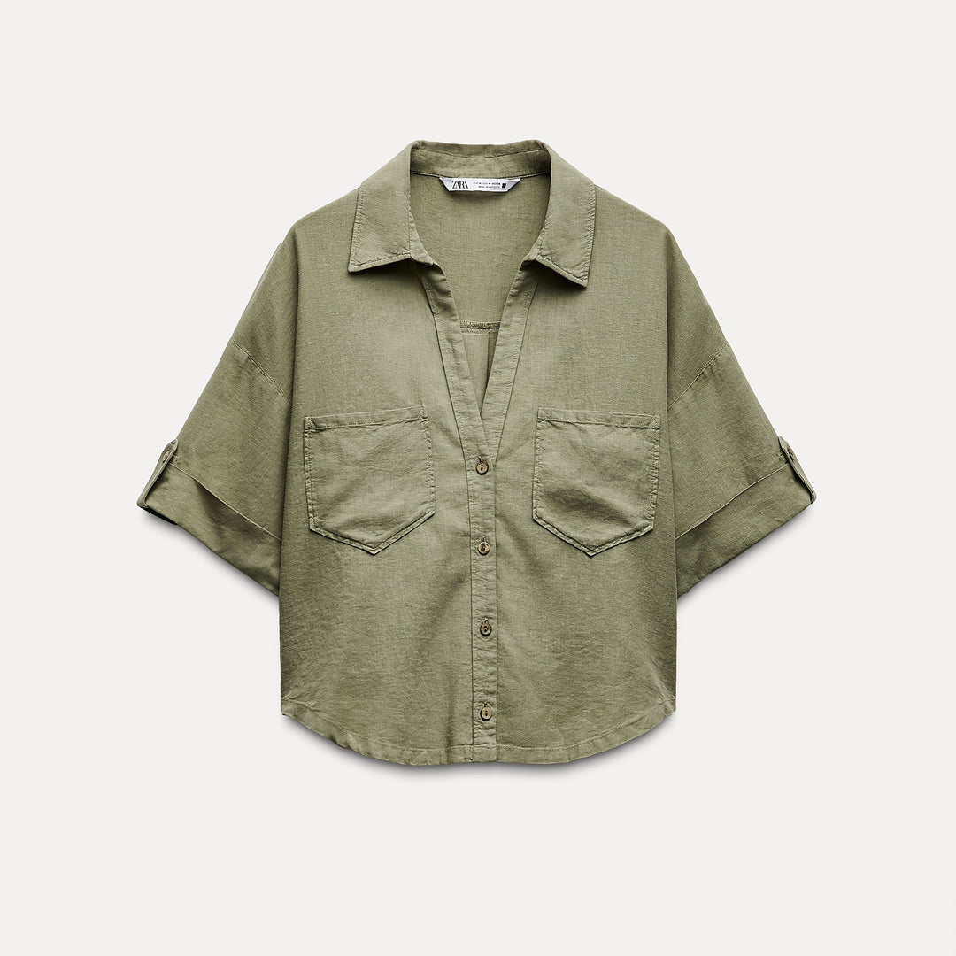 Moudda ZARA - Chemise Lin et Viscose Manches Courtes - Tunisie 1