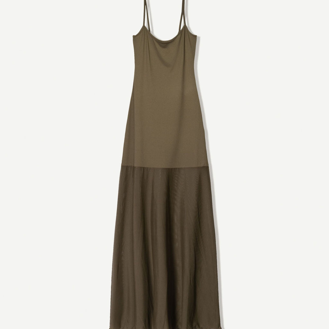 Moudda BERSHKA - Robe Maxi Bretelles - Bi-matière - Tunisie 1