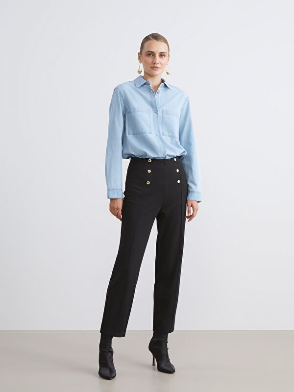 Moudda LC Waikiki - Pantalon tissé moyen Femme Noir - Tunisie 1