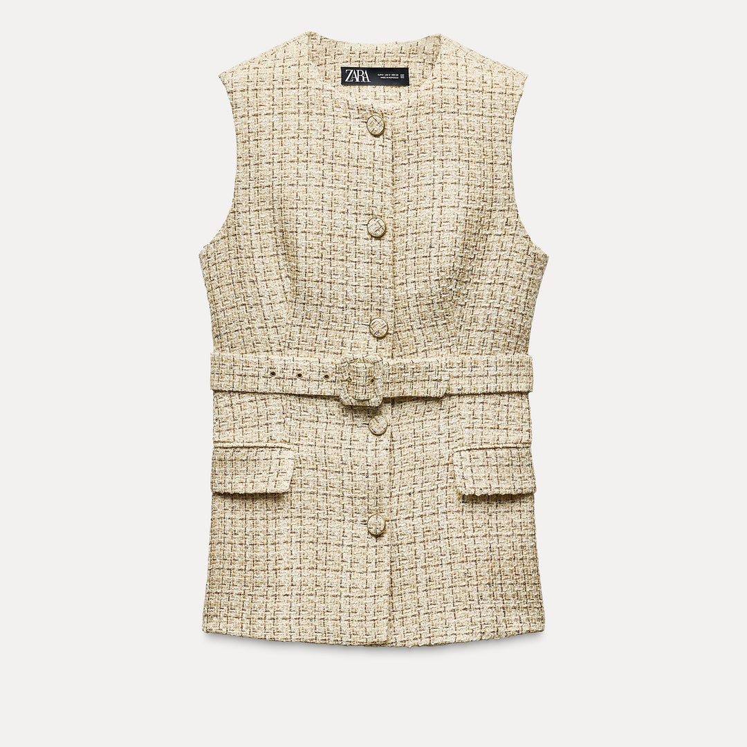 Moudda ZARA - Gilet tissu ceinture doublée - Tunisie 1