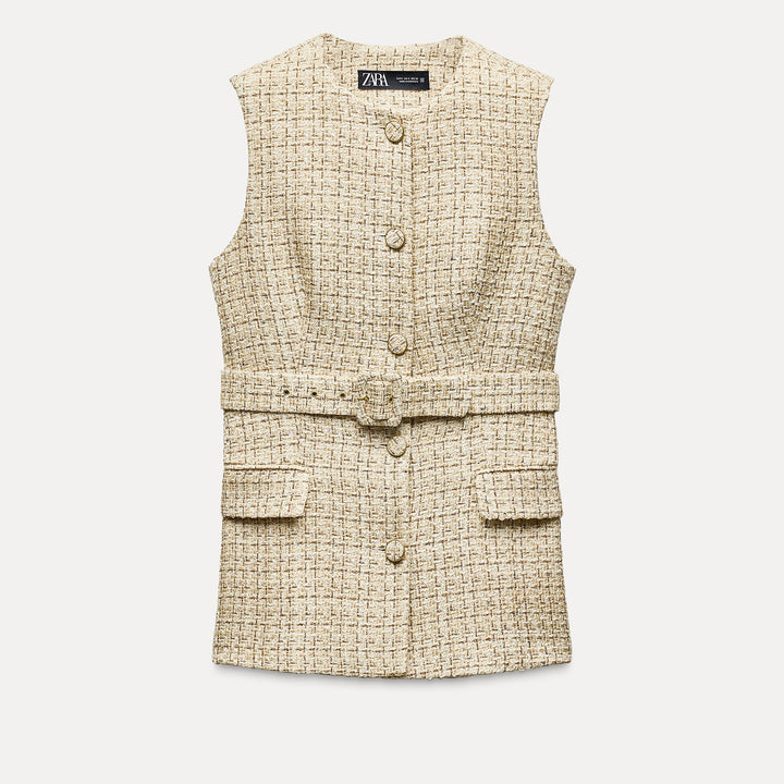 Moudda ZARA - Gilet tissu ceinture doublée - Tunisie 1