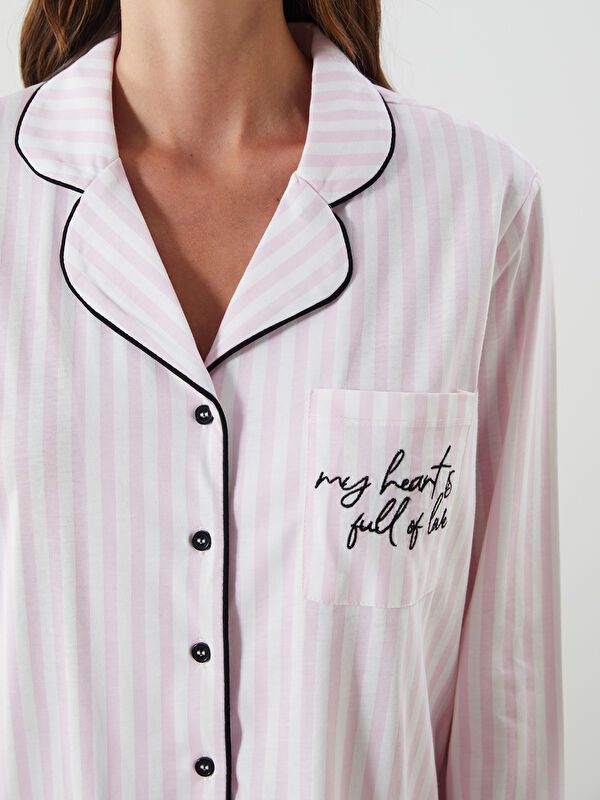 Moudda LC Waikiki - Pyjama en jersey manches longues Femme Imprimé écru - Tunisie 3