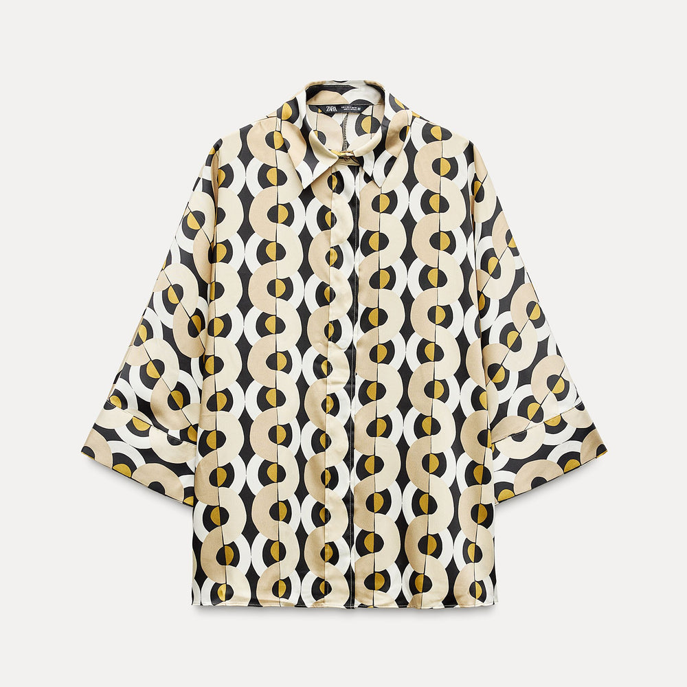 Moudda ZARA - Ensemble chemise ample imprimée géométrique, manches kimono - Tunisie 2