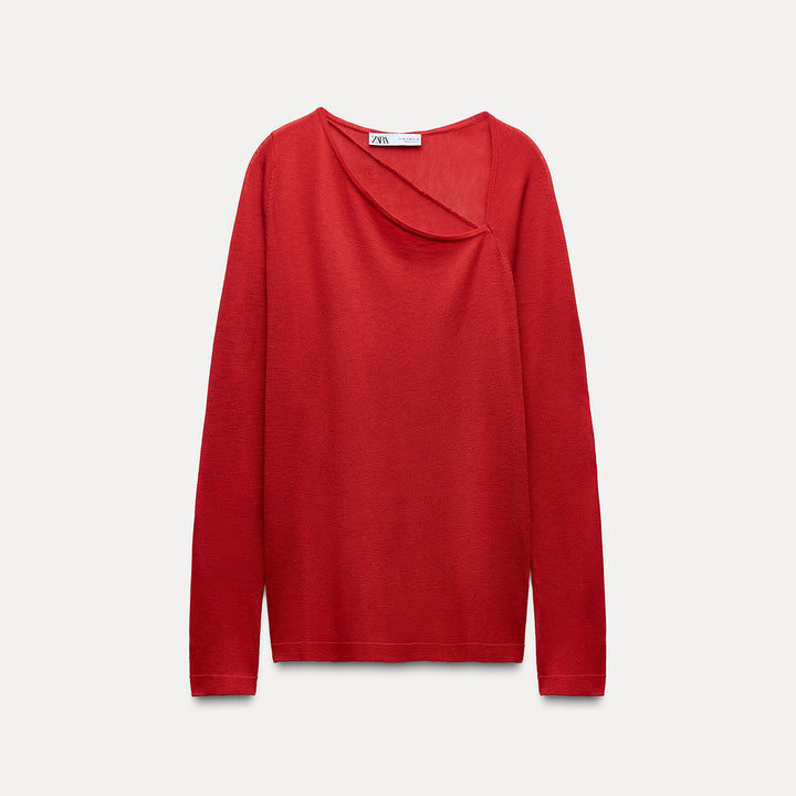 Moudda ZARA - Pull top col fantaisie ultra-fin 70% laine 30% soie - Tunisie 1