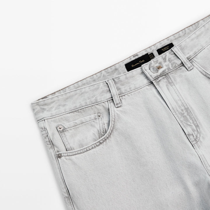 Moudda Massimo Dutti - Pantalon jean gris clair relaxed - Tunisie 4