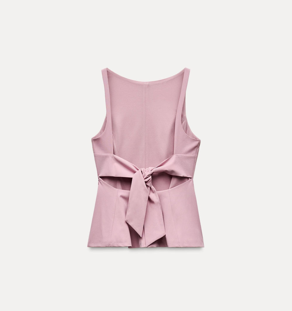 Moudda ZARA - Top Polyviscose Peplum - Nœud Dos - Tunisie 2