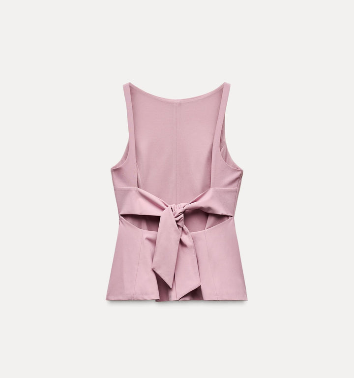 Moudda ZARA - Top Polyviscose Peplum - Nœud Dos - Tunisie 2